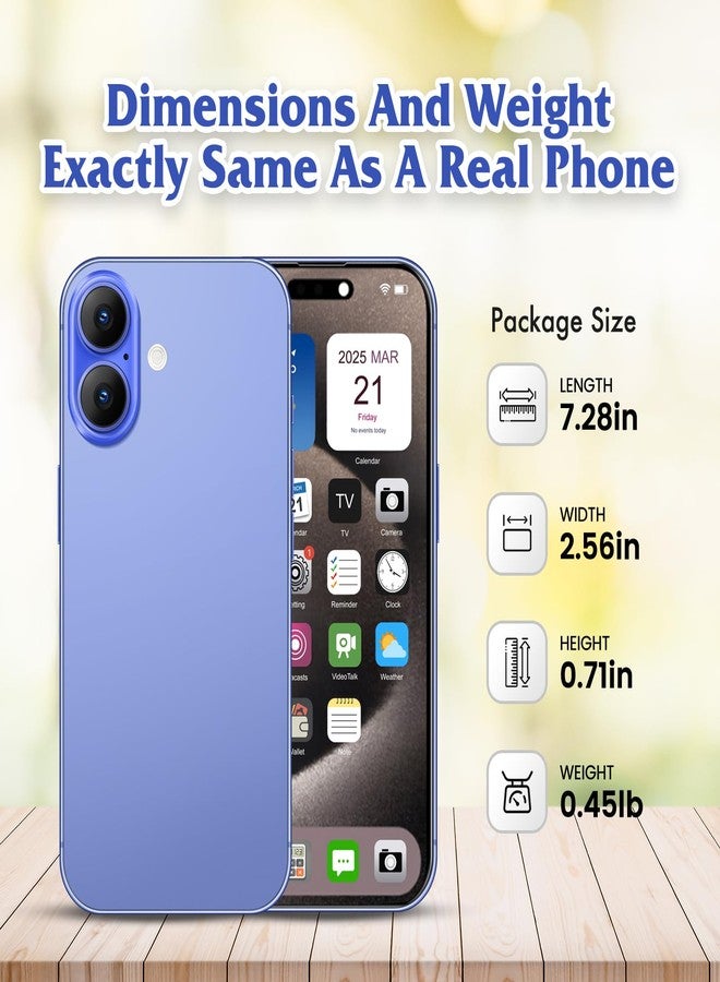 FufoneUS Dummy Fake Phone Model, Looks Like The Real Phone Compatible with Phone 16, for Cell Phone Store Display or Send a Toy Phone 16 for Kids (Blue Rainbow Front) - Image 3